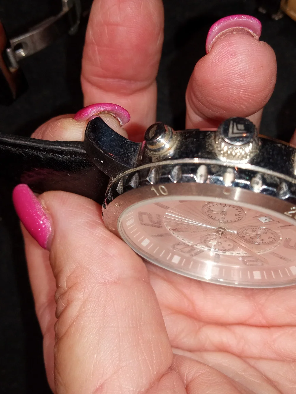Rare-Silpada Silver Dial Watch with Black Leather Strap